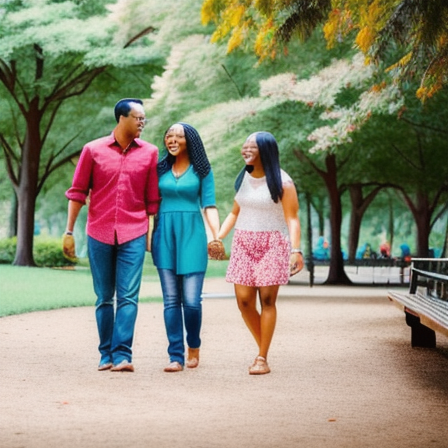 Happy family in a park