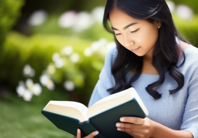 Person reading the Bible in a peaceful garden