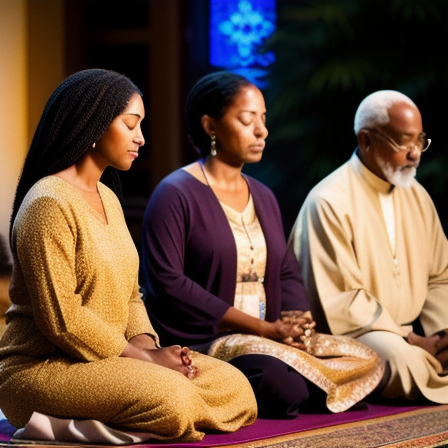 Group of diverse people in prayer