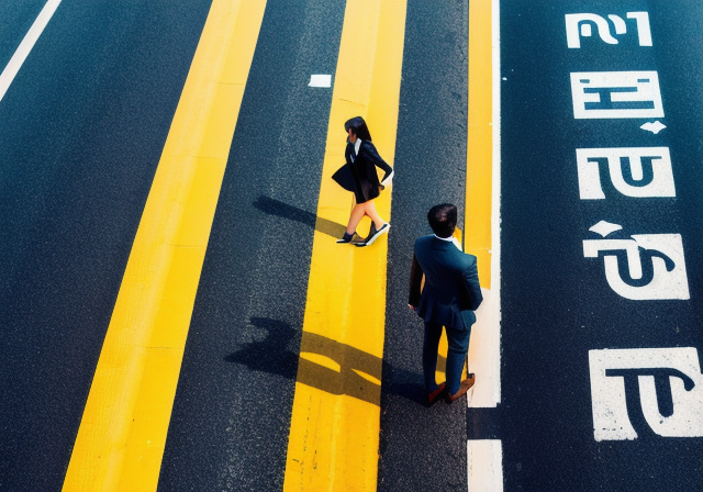 Person standing at a crossroad