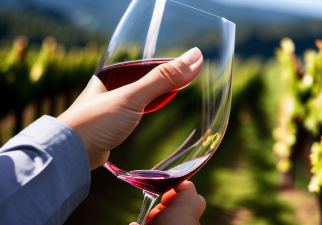 Person holding a glass of wine