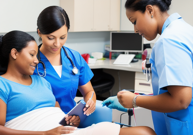 Medical professional guiding a blood donor