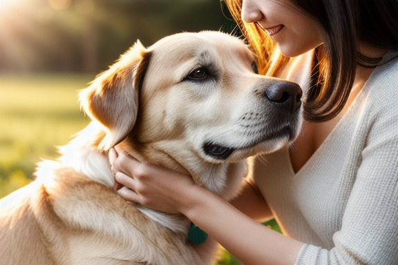 A gentle hand caressing a dog's head with love and compassion