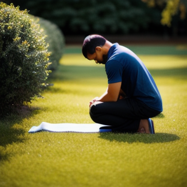 Person kneeling in prayer