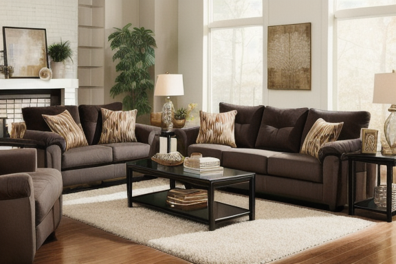 A loving family spending time together in a beautifully decorated living room