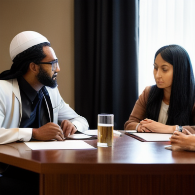 Diverse group of people discussing religious perspectives on humiliation