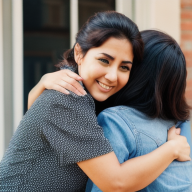 Two friends supporting each other during difficult times