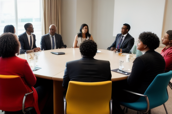 Group of diverse people engaged in a respectful discussion
