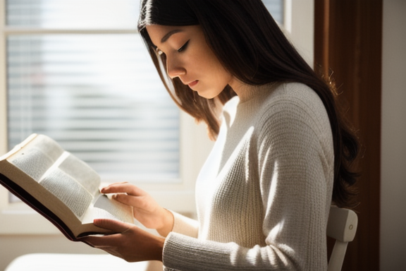 Person reading a Bible