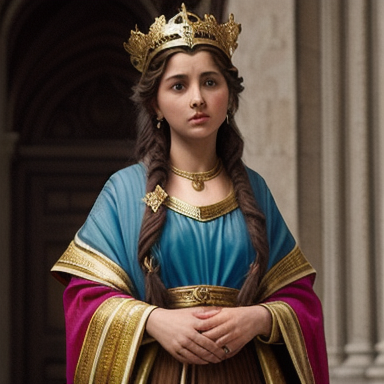 An artistic portrayal of Ester, a biblical figure who exemplified the role of a stepmother