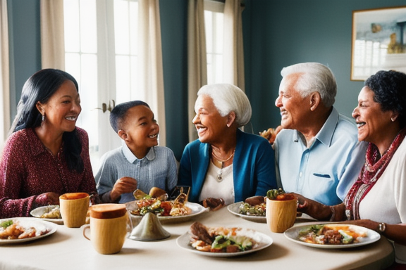 A loving family gathered around the table