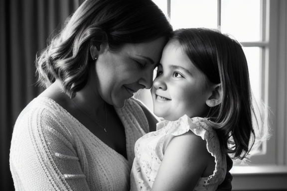 Loving stepmother embracing stepchild