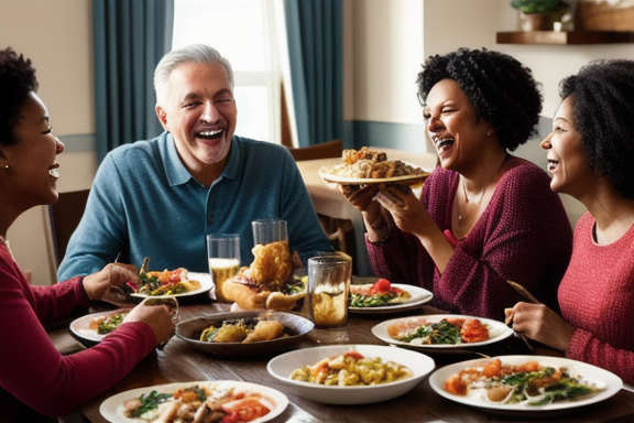 Família desfrutando de uma refeição juntos