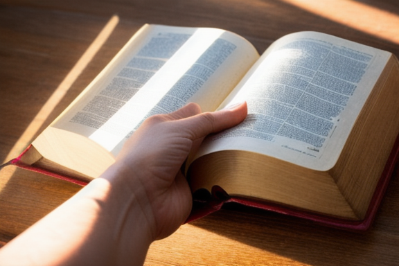 Hand holding a Bible