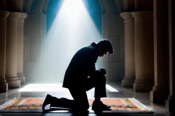 Person praying for forgiveness