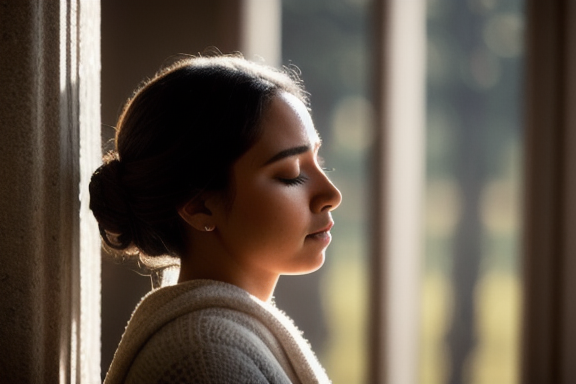 Person kneeling in prayer