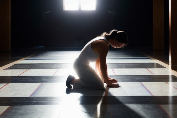 Person kneeling in prayer