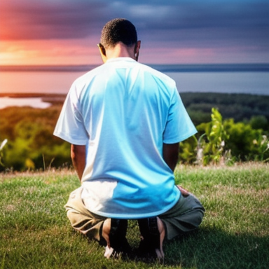 Person kneeling in prayer