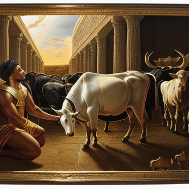 Joseph interpreting Pharaoh's dream