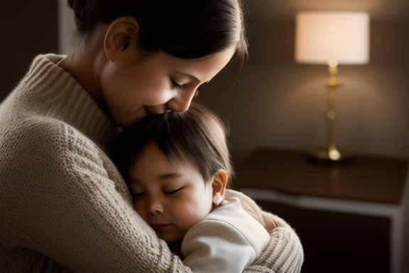 A loving parent embracing a child