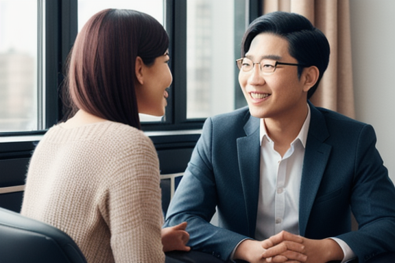 Person speaking kindly to another person