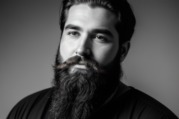 A bearded man in deep contemplation