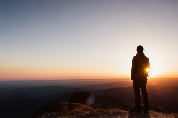 Person on top of a mountain