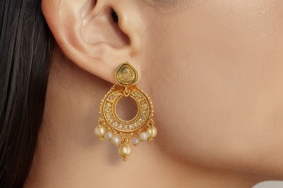Pair of gold earrings