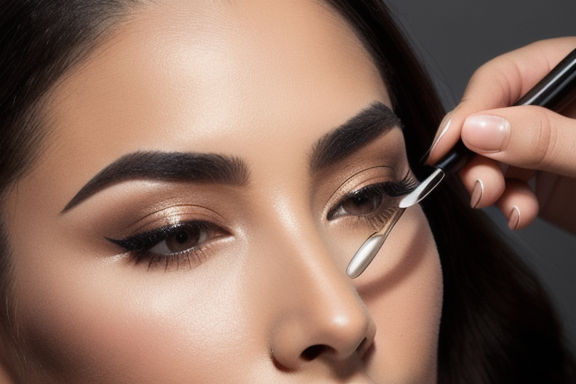 Person shaping eyebrows