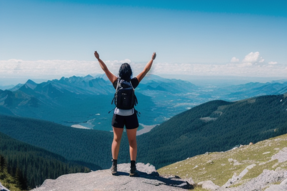 Person on top of a mountain