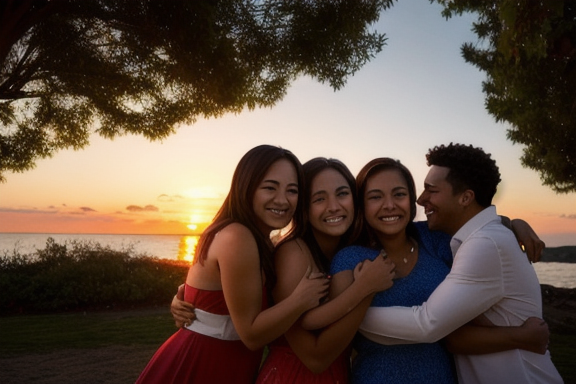 Group of friends hugging